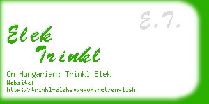 elek trinkl business card